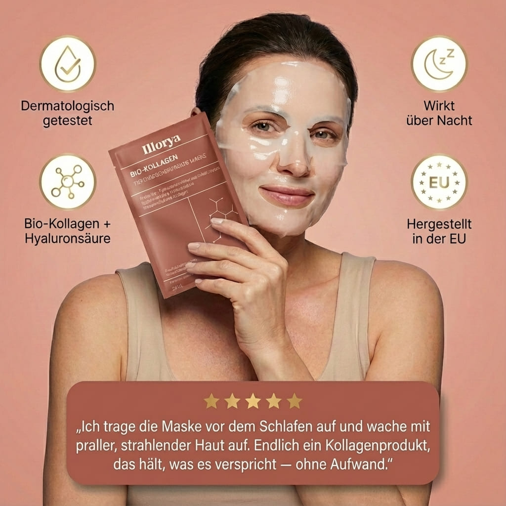 4x ILLORYA Bio-Kollagen Tiefenwirksame Glow-Maske