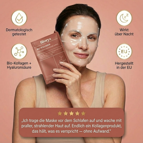 4x ILLORYA Bio-Kollagen Tiefenwirksame Glow-Maske