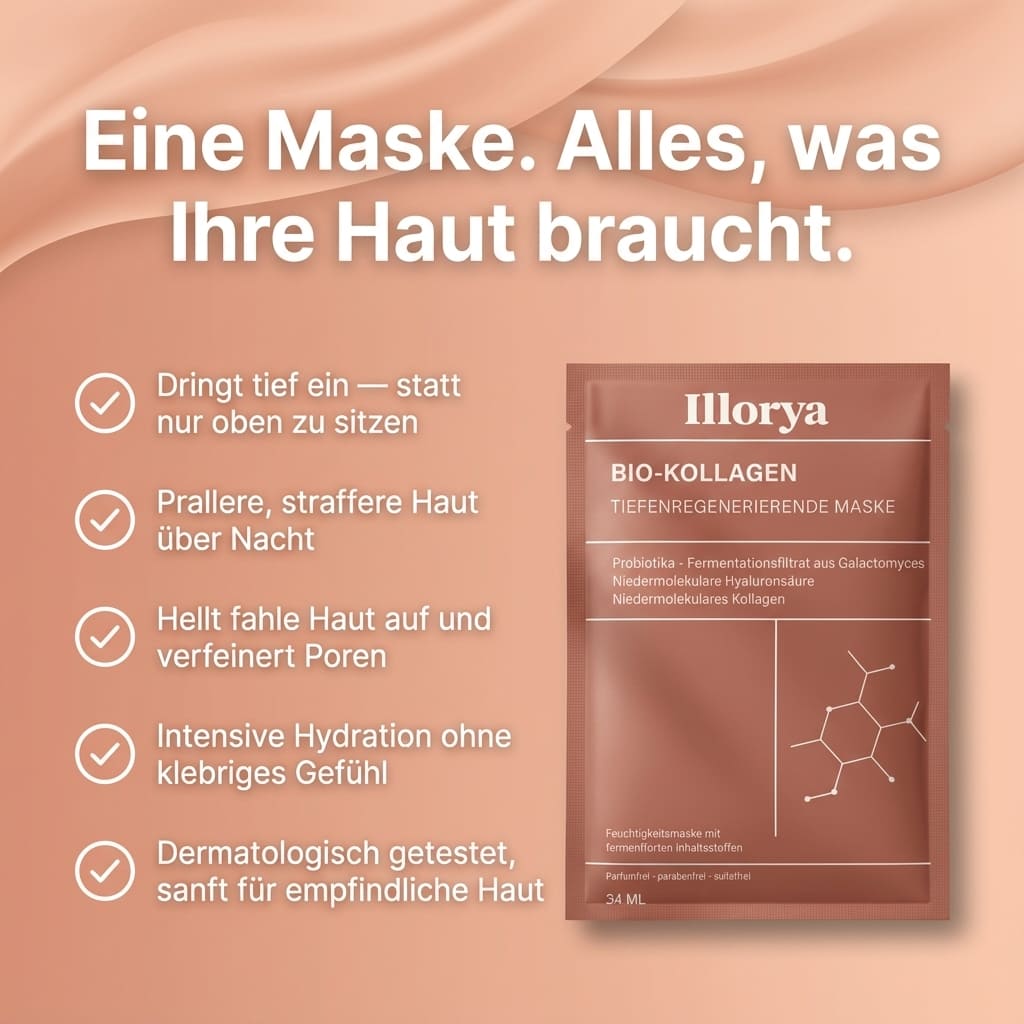 4x ILLORYA Bio-Kollagen Tiefenwirksame Glow-Maske